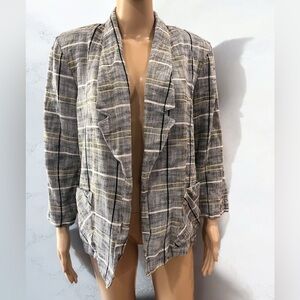 Vintage 80’s Brat pack tweed striped City Girl Jacket-XL